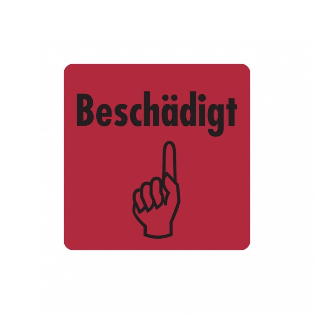 Hinweisschild Papieretikett, Beschädigt, 40 x 40 mm - auf Rolle