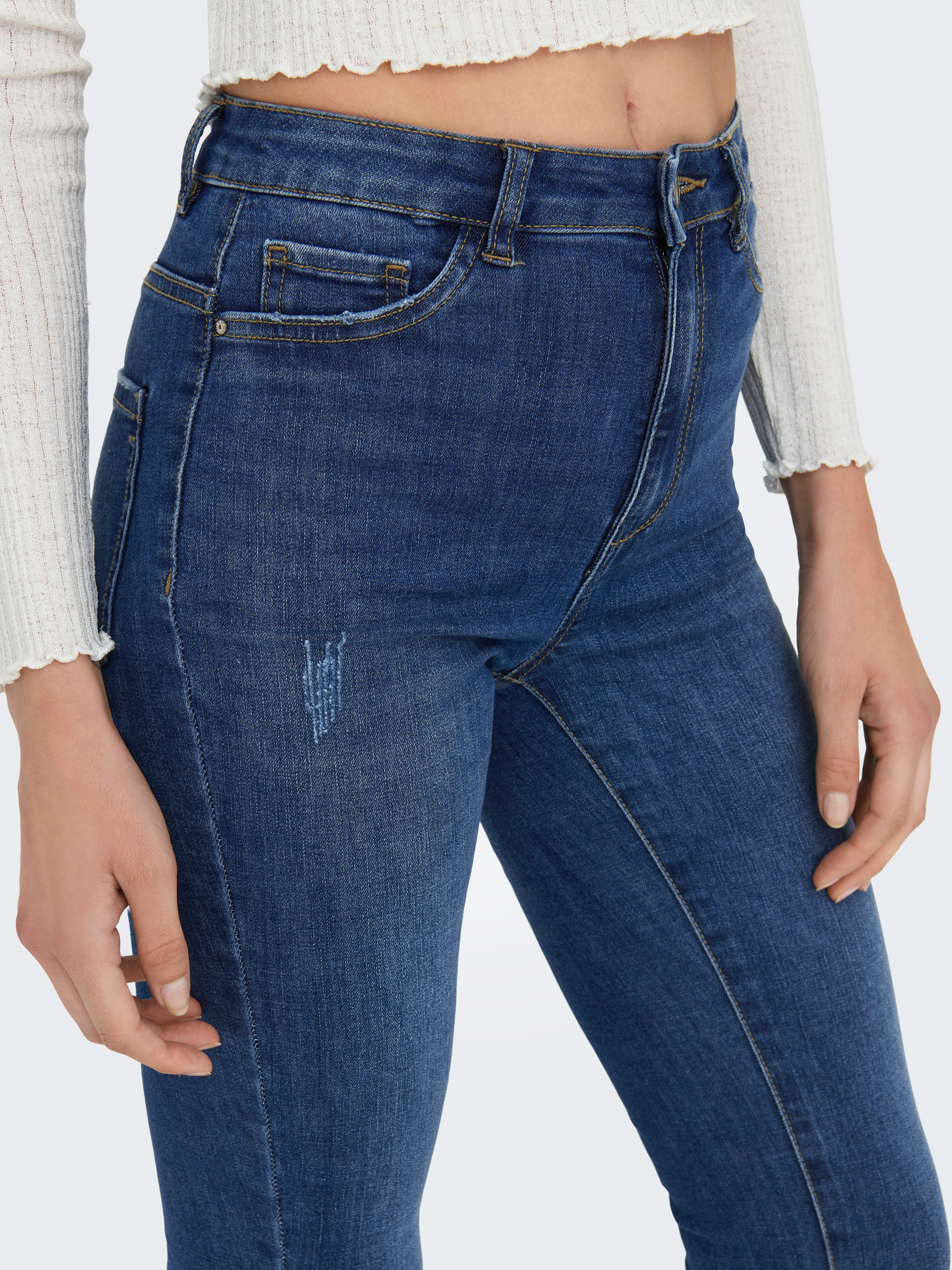 ONLY Skinny-fit-Jeans ONLROSE – Skinny-Jeans mit hoher Taille und modischer Waschung skinny fit, modisch, Denim, Baumwollmischung