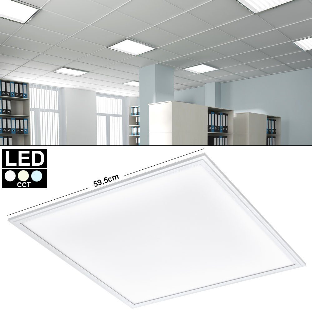 EGLO LED Panel, LED-Leuchtmittel fest verbaut, Neutralweiß, Warmweiß, LED Auf Einbau Panel Decken Raster Leuchte Arbeits Zimmer Relax
