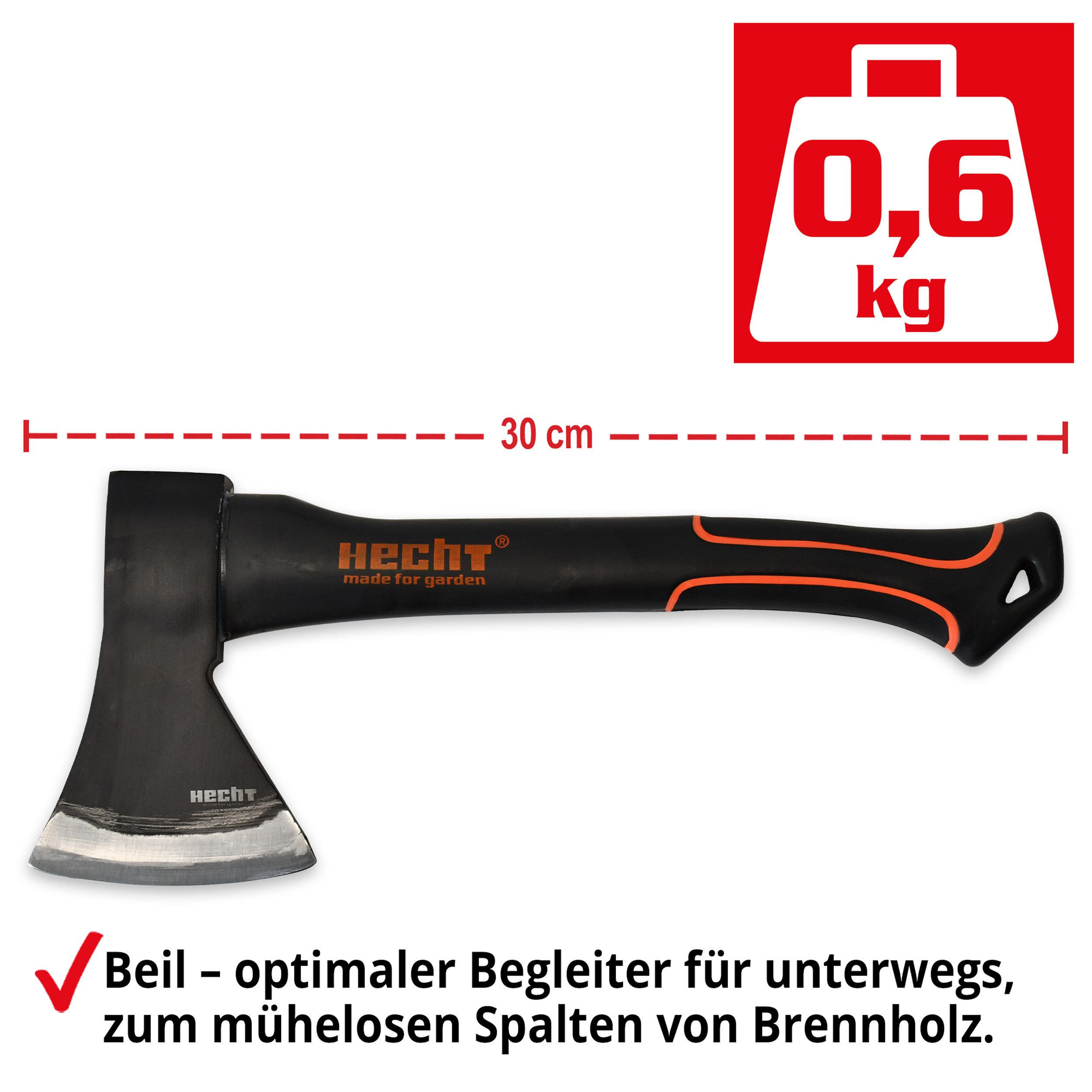 Hecht Axt 30cm & 40cm Beil 55cm Spaltaxt 63cm Spaltaxt, (4-St), Ergonomisches Design