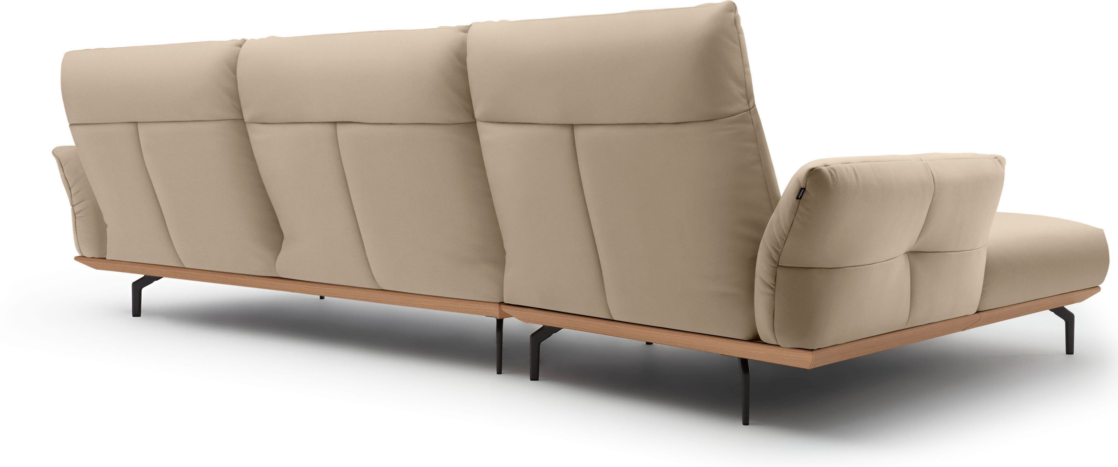 Creation BY ROLF BENZ Ecksofa CR.460, Sockel in Eiche, Winkelfüße in Umbragrau, Breite 338 cm