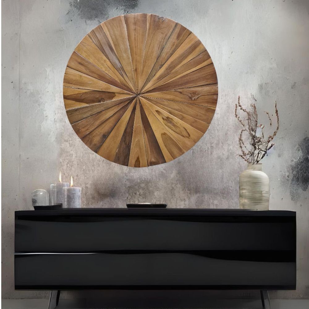 LebensWohnArt Dekoobjekt Wand-Deko-Objekt LATO recycled Teak rund 60cm günstig online kaufen