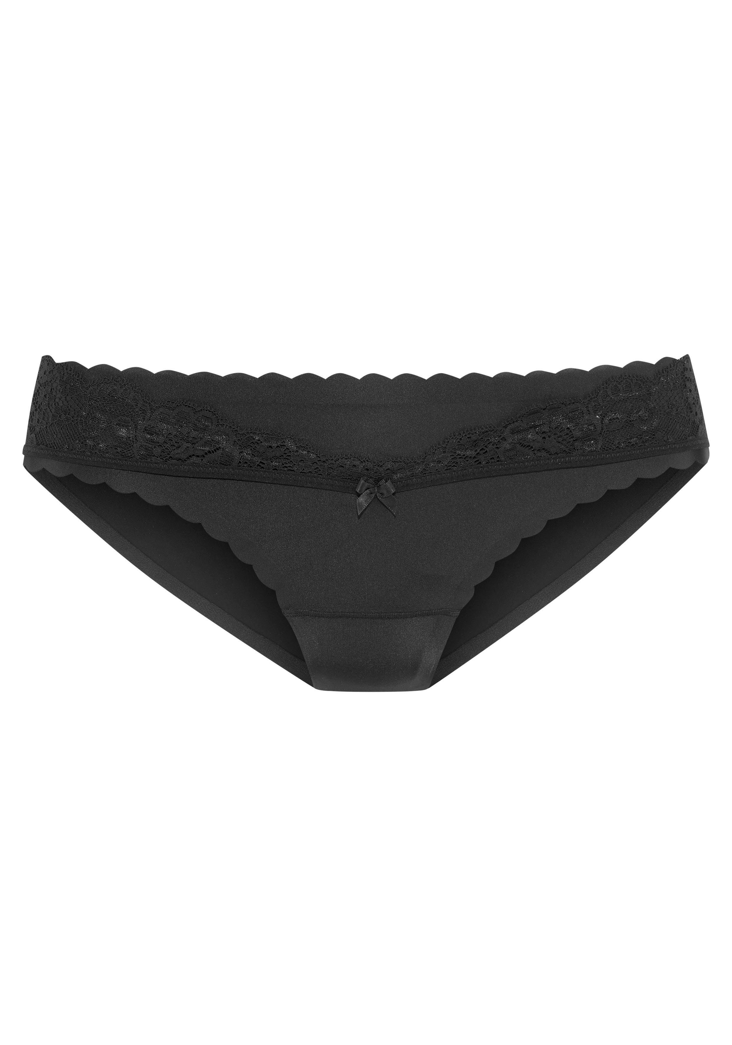 Wäsche/Bademode Unterhosen LASCANA Bikinislip mit extra flachen Kanten und feiner Spitze