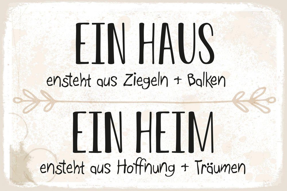 queence Metallbild Heim, Motivationsbilder, Schriftzug, Sprüche, Sprüche & günstig online kaufen