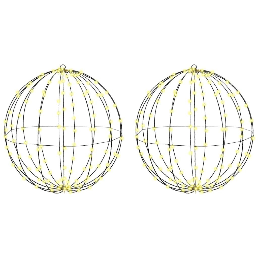 vidaXL Christbaumschmuck Ball mit 384 LEDs 2 pcs Warmweiß 59,5 x 59,5 x 63 cm Metall (2-tlg)