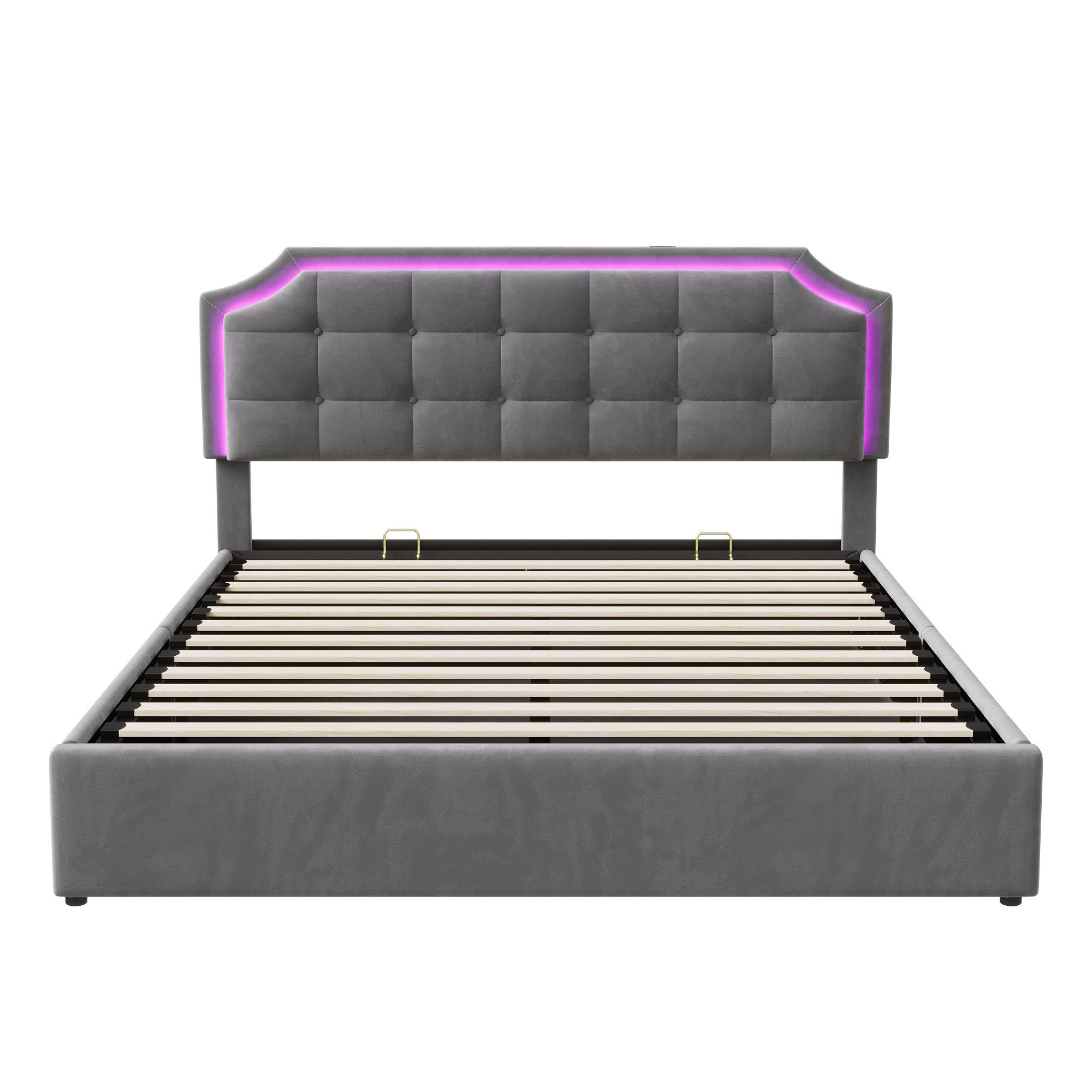Furnishings Home Polsterbett Stauraumbett Doppelbett inkl. LED + stauraum ( günstig online kaufen