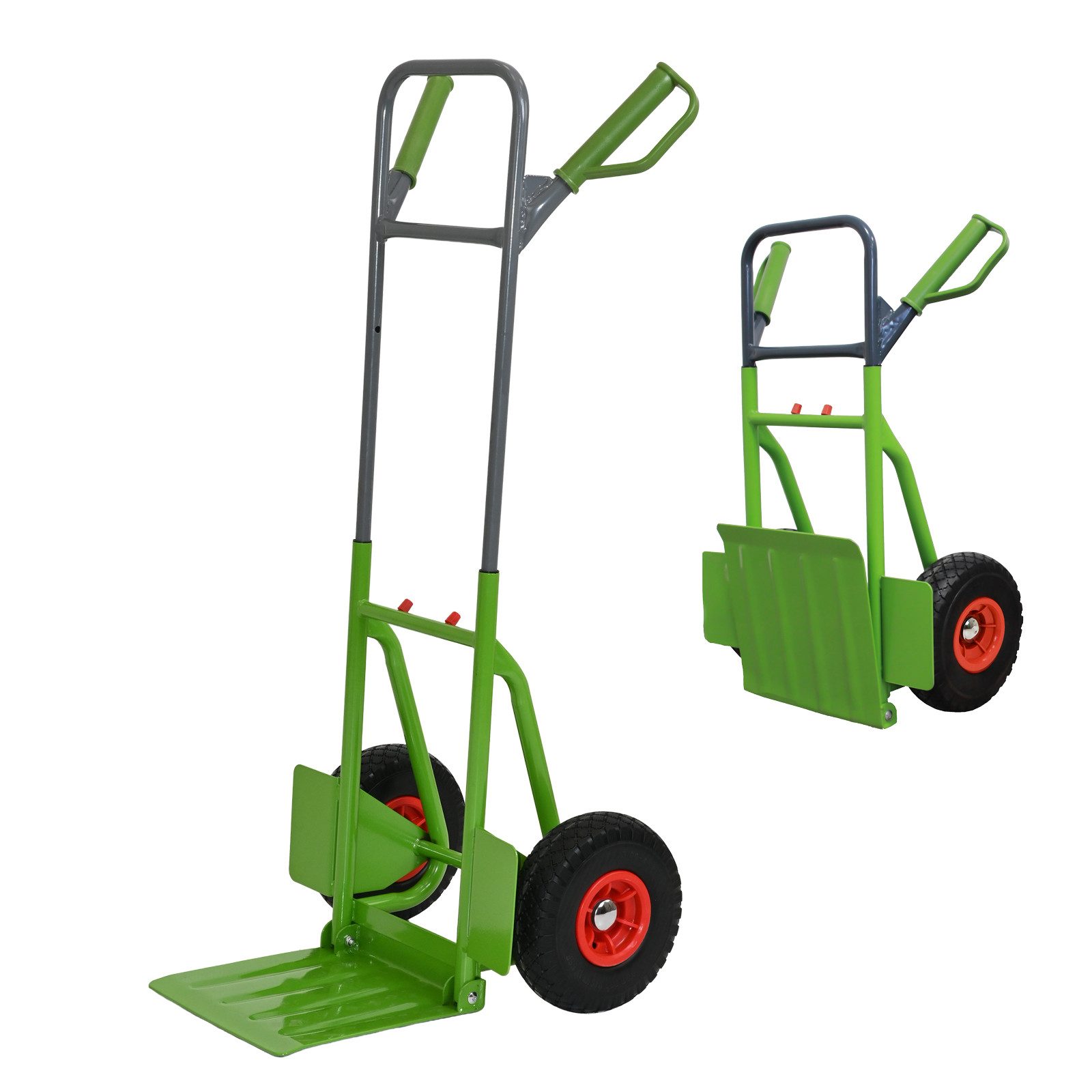Sackkarre Handkarre Stahl 200 kg 113 cm Höhe große klappbare Ladefläche PU-Räder