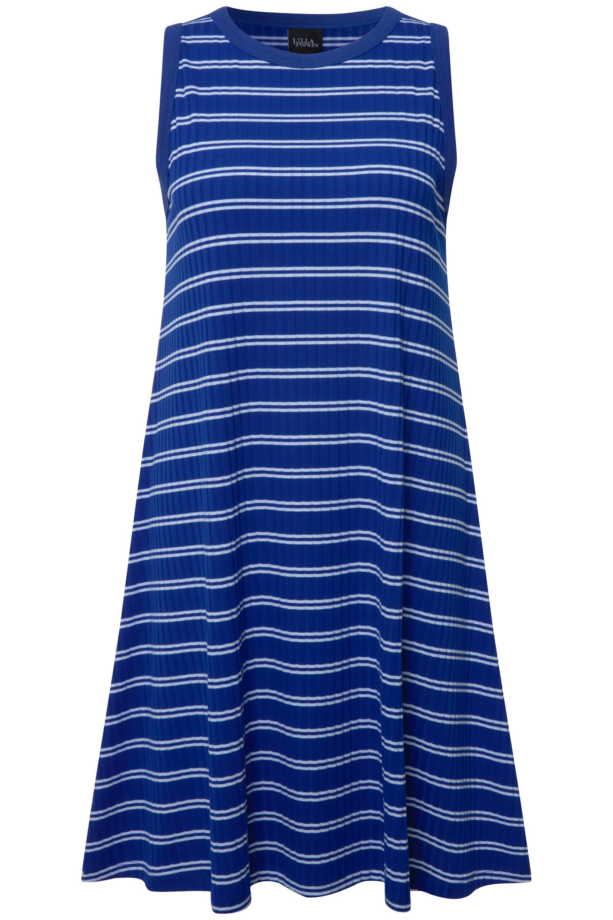 Ulla Popken Jerseykleid Midikleid Rippjersey A-Linie günstig online kaufen