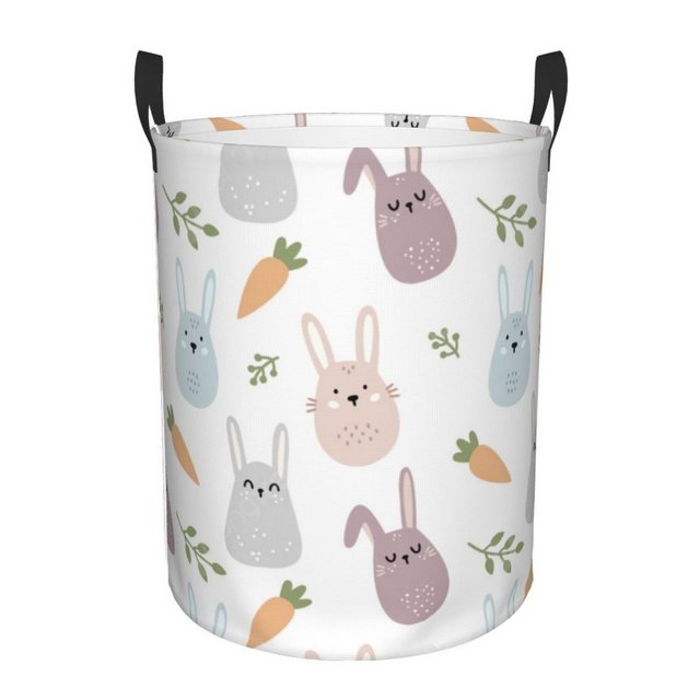 Celya Wäschekorb Aufbewahrungskorb Wäschekorb aus Stoff Wasserdichte Polyester, Mit Little Rabbit Pattern