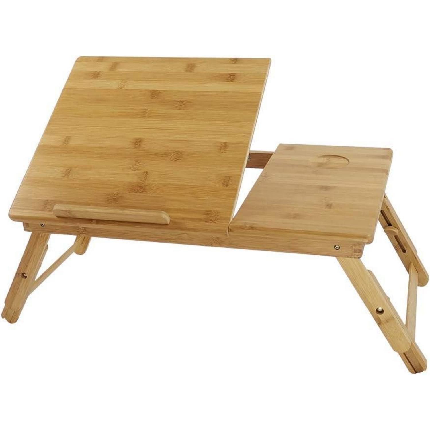LuxusKollektion Laptop-Ständer Laptoptisch Bambus faltbar höhenverstellbar gelb 55x35, (1-tlg)