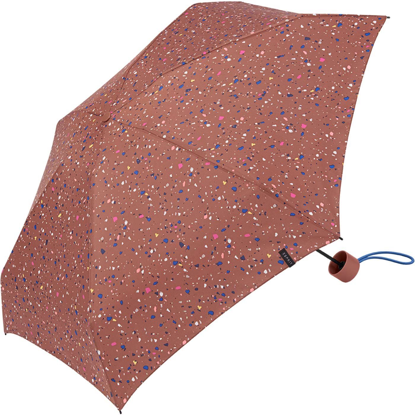 Dots klein, den - in - neuen Taschenregenschirm winzig Mini Trendfarben Esprit Regenschirm Terrazzo Petito terra,