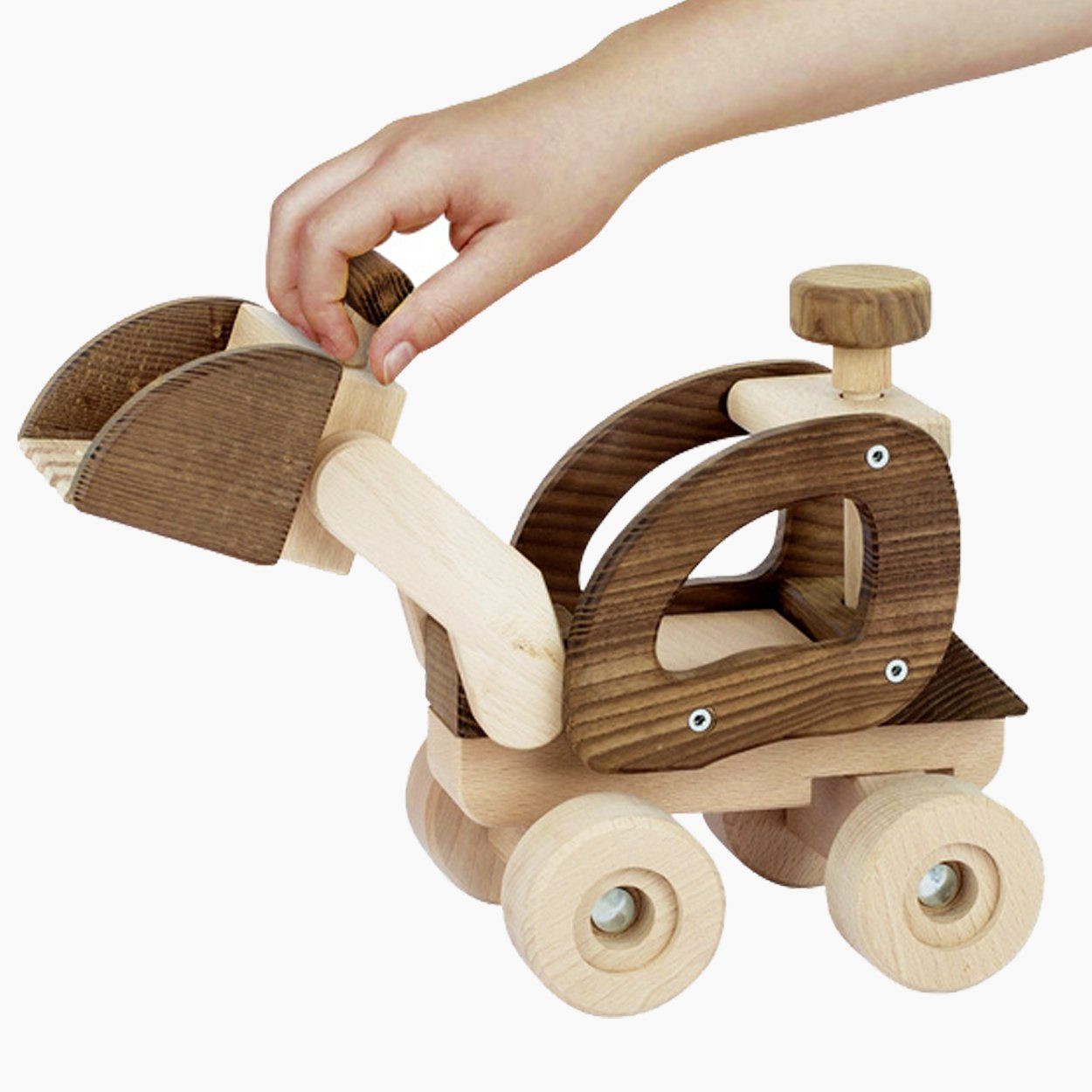 goki Spielzeug-Baumaschine Radlader, goki nature, (packung, 1-tlg., set), kinderfreundlich designet und altersgerecht funktional