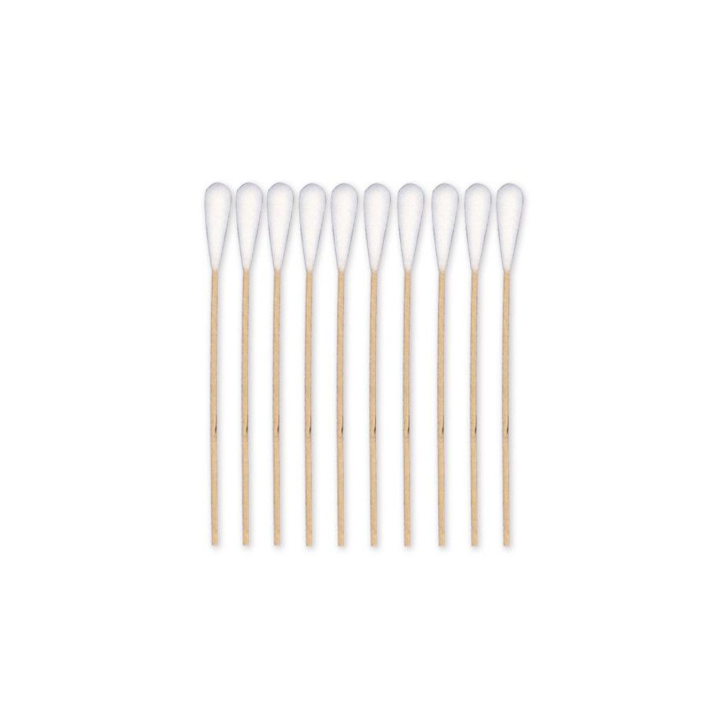 DocMed Wattestäbchen MEDI-WOOD Holz 15 cm lang, Ø 2,5 mm, Wattekopf Ø 10 mm (50 Stck), Hygienische Einweg-Nutzung, 50-St., Hautfreundliche, weiche Watte