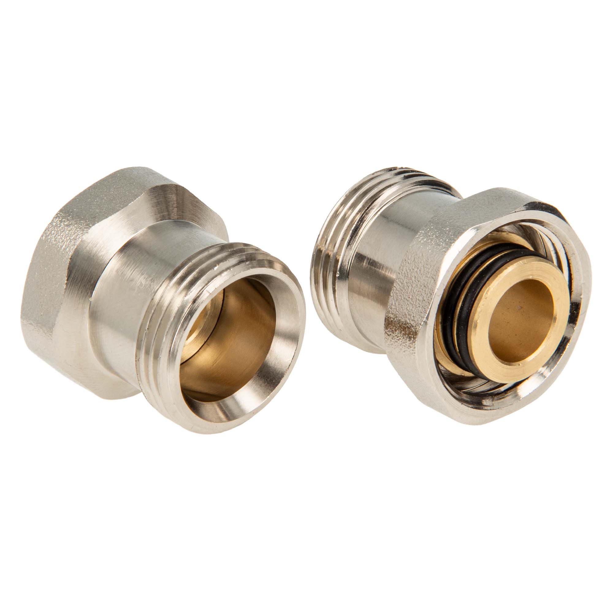 tecuro Gewindefitting 2-er Set, Verlängerung 20 mm Eurokonus 3/4 Zoll AG/IG, DN 20