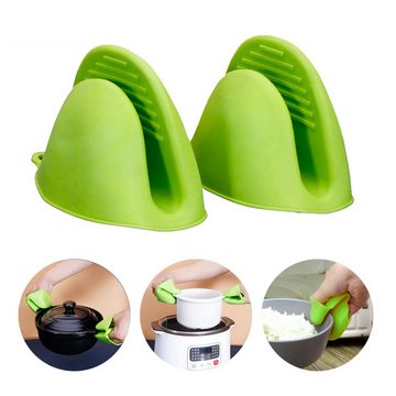 MAVURA Topfhandschuhe Mini Ofenhandschuhe Silikon Topf Handschuhe Anti Rutsch Hitzebeständige Topflappen Kochhandschuhe hitzebeständig [2er Set]