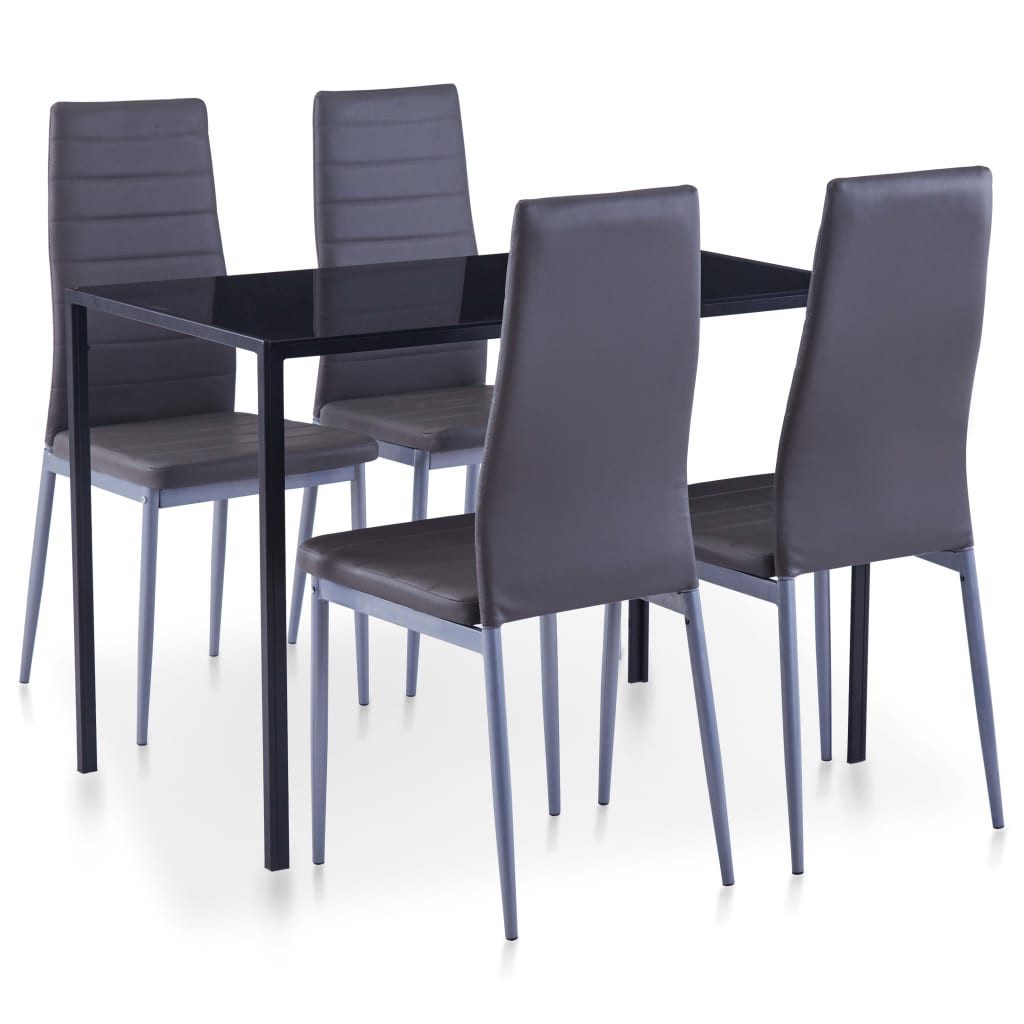 vidaXL Essgruppe 5-tlg. Essgruppe Grau, (4-tlg)