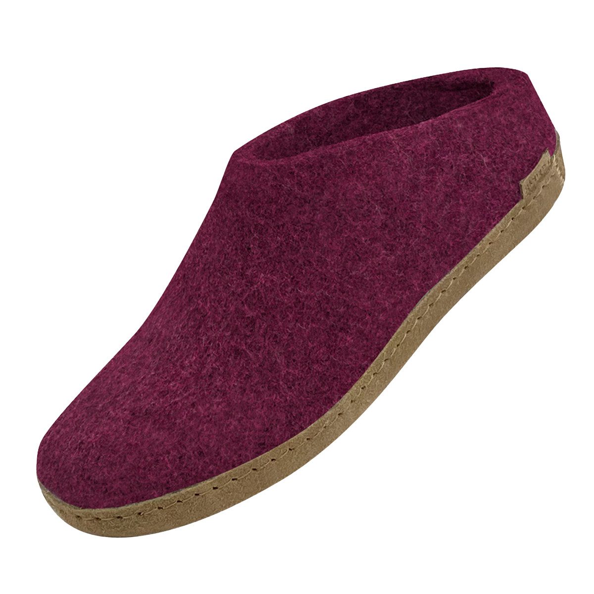 glerups dk Ledersohle Pantoffel (1-tlg) Pantoffeln - Aus 100% reiner Naturwolle, Schützt vor Geruch