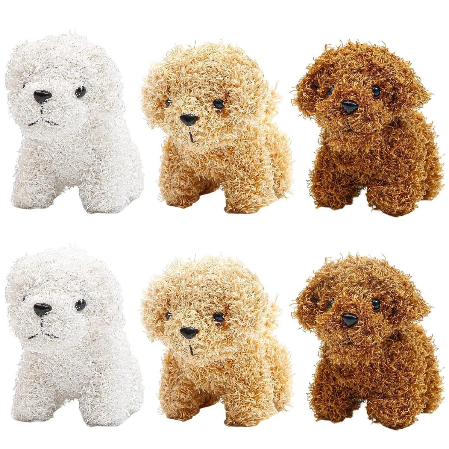 LuxusKollektion Plüschanhänger Kuscheltier Plüsch Hündchen Schlüsselanhänger 12cm 6 Stücke