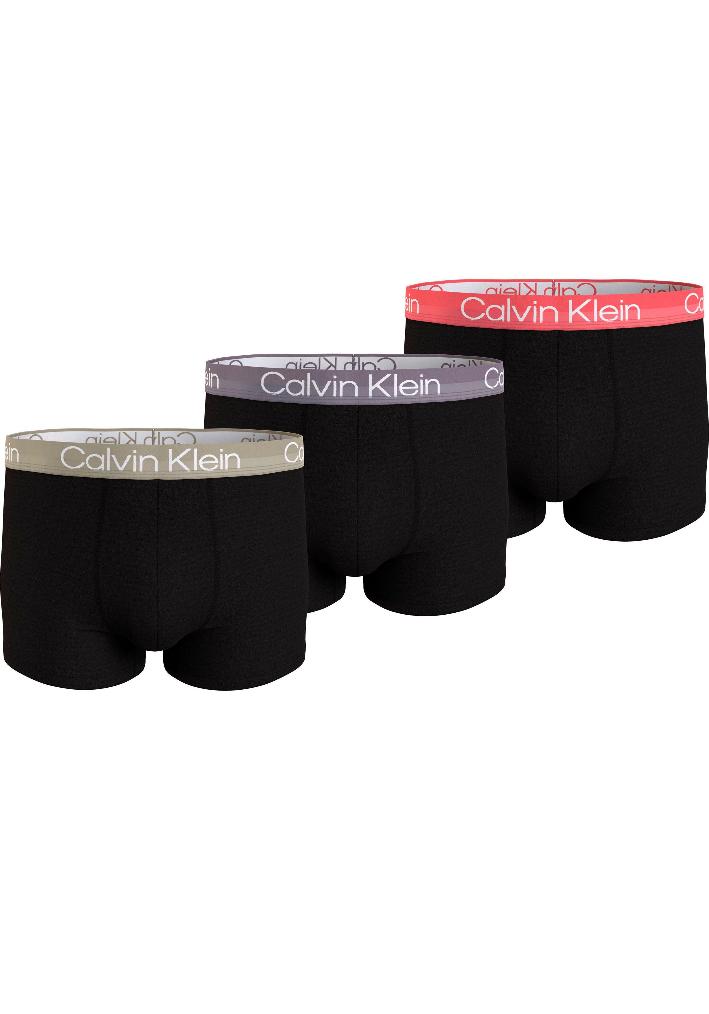 Underwear Klein Calvin mit Logo-Elastikbund 3er-Pack) (Packung, Trunk 3PK B-_ECLYPTS,_GREY_RIDGE,_DUBARRY_WBS TRUNK