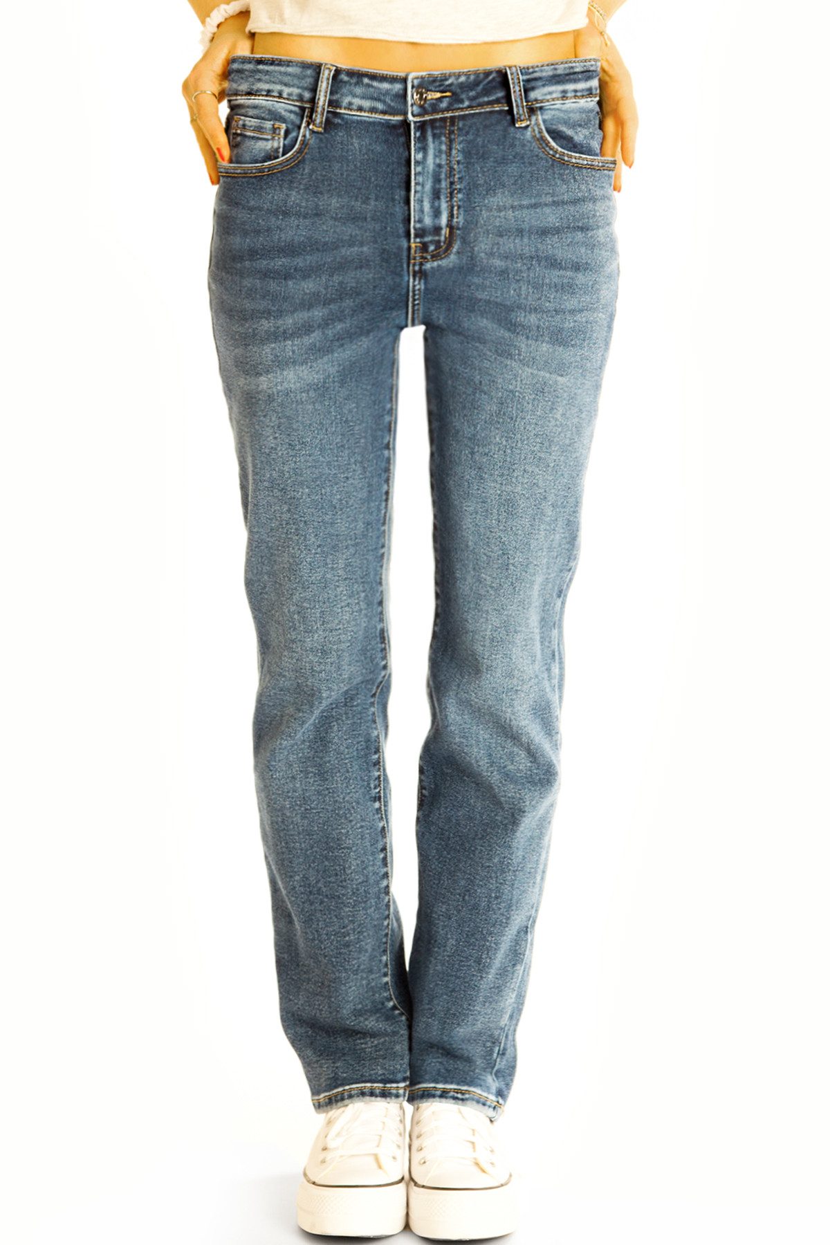 be styled Gerade Jeans Regular fit Jeans gerade geschnittene dunkelblaue Hose – Damen - j46k