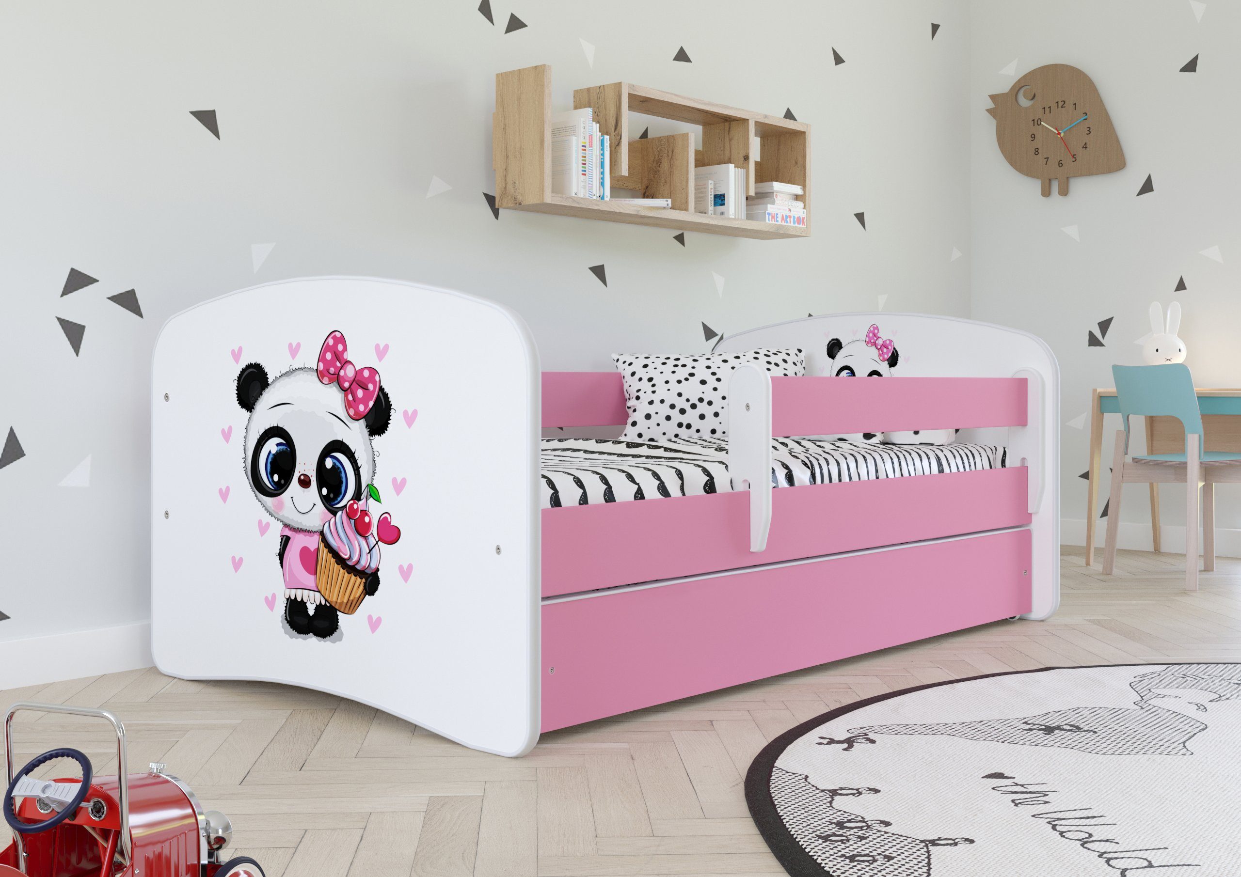 Bjird Kinderbett Babydream 180x80 cm 160x80 cm 140x70 cm (optional mit Matratze, mit Schublade Rausfallschutz und Lattenrost), verschieden Farben und Varianten für Mädchen und Jungen