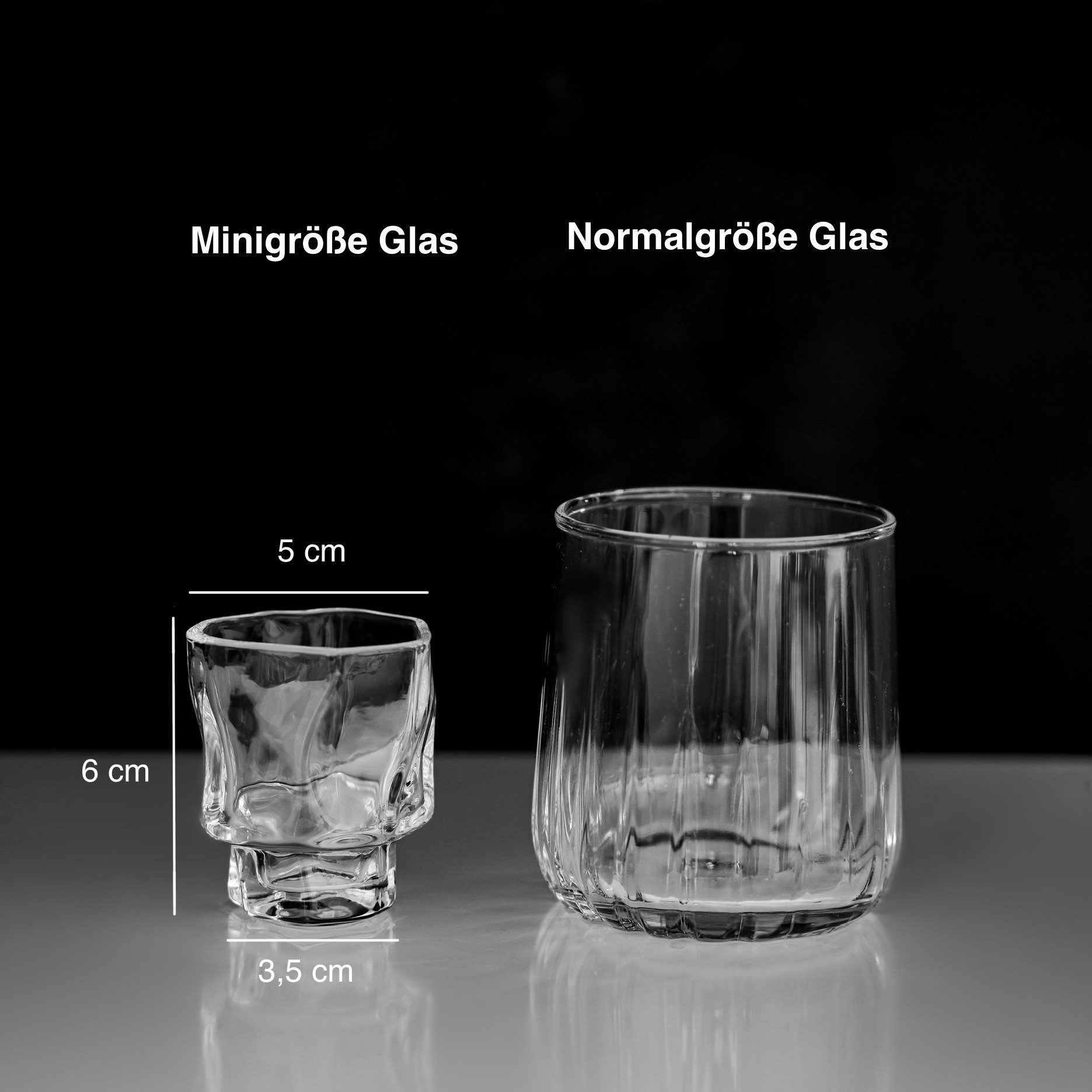 Almina Gläser-Set, 6-tlg., Glas, Mini-Gläser 70 ml
