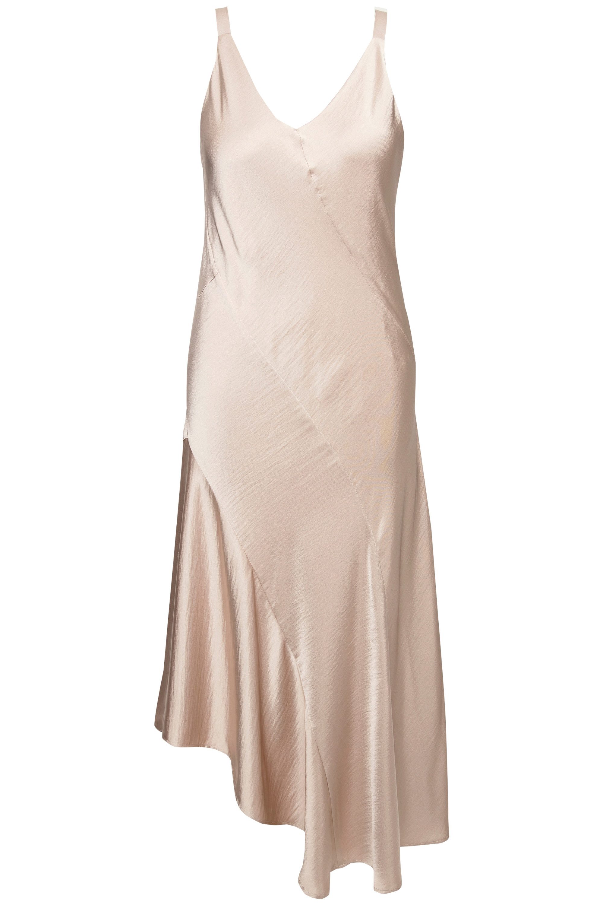 Ulla Popken Cocktailkleid Satin-Maxikleid A-Linie V-Ausschnitt günstig online kaufen