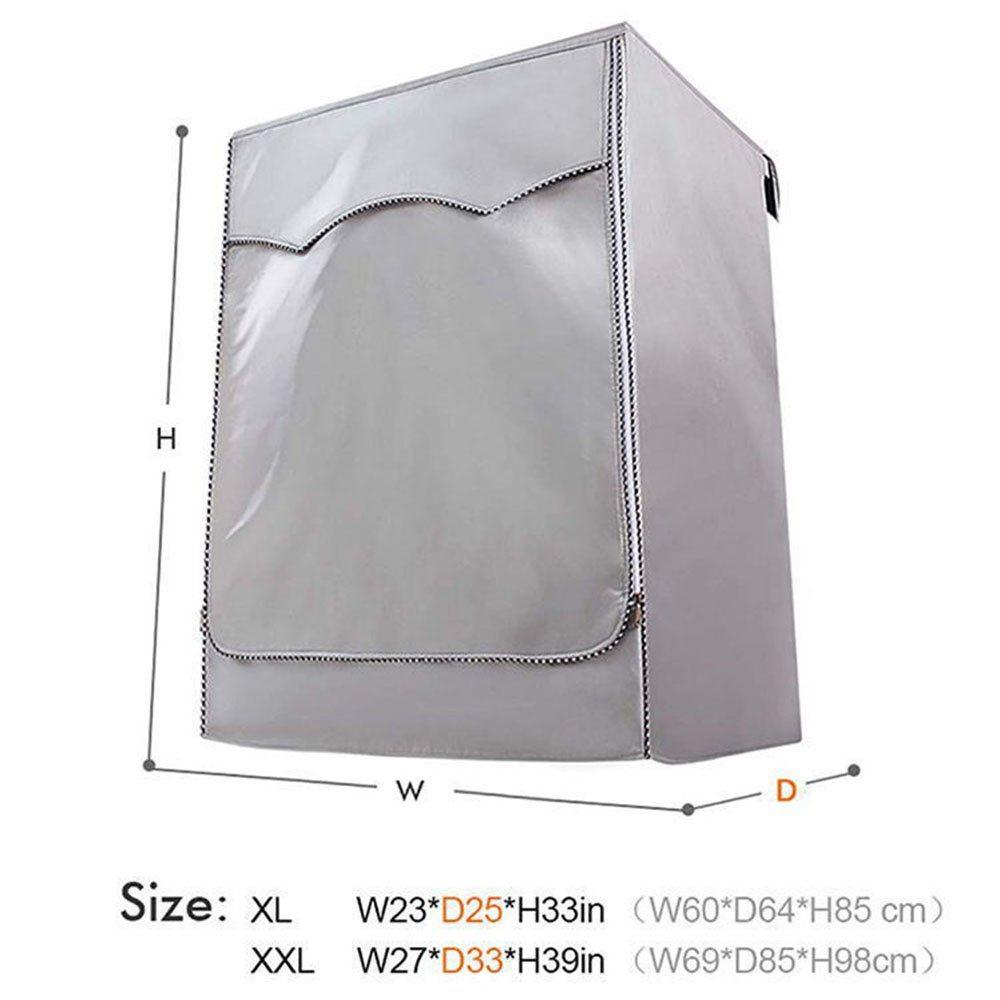 Größe 60*55*85cm FELIXLEO Waschmaschinen-Abdeckung Wäschespinne-Schutzhülle mittlere Silber wasserdicht