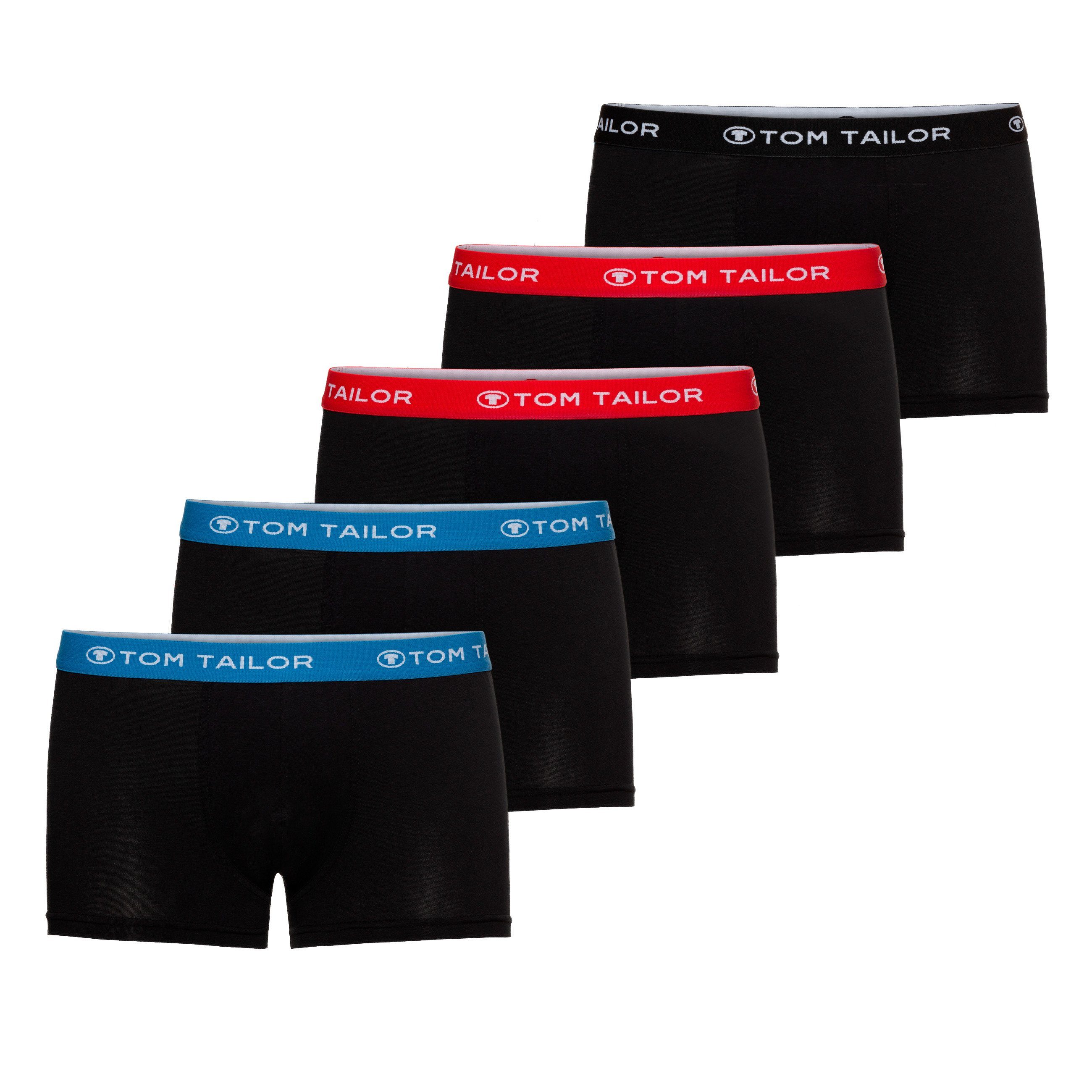 TOM TAILOR Boxershorts »TOM TAILOR Herren Hip Pants blau uni 5er Pack«  (5-St) online kaufen | OTTO