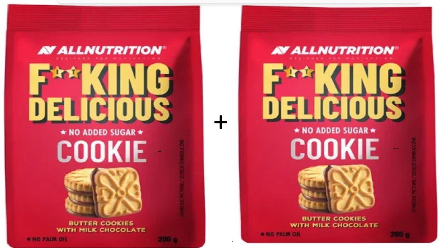 ALL NUTRITION 2 X F**KING DELICIOUS Sandwich Cookie 200g Keks Milk Chocolate Keks, 2 er 2 Packungen à 1 St., 200 g, leckere Geschmacksrichtung