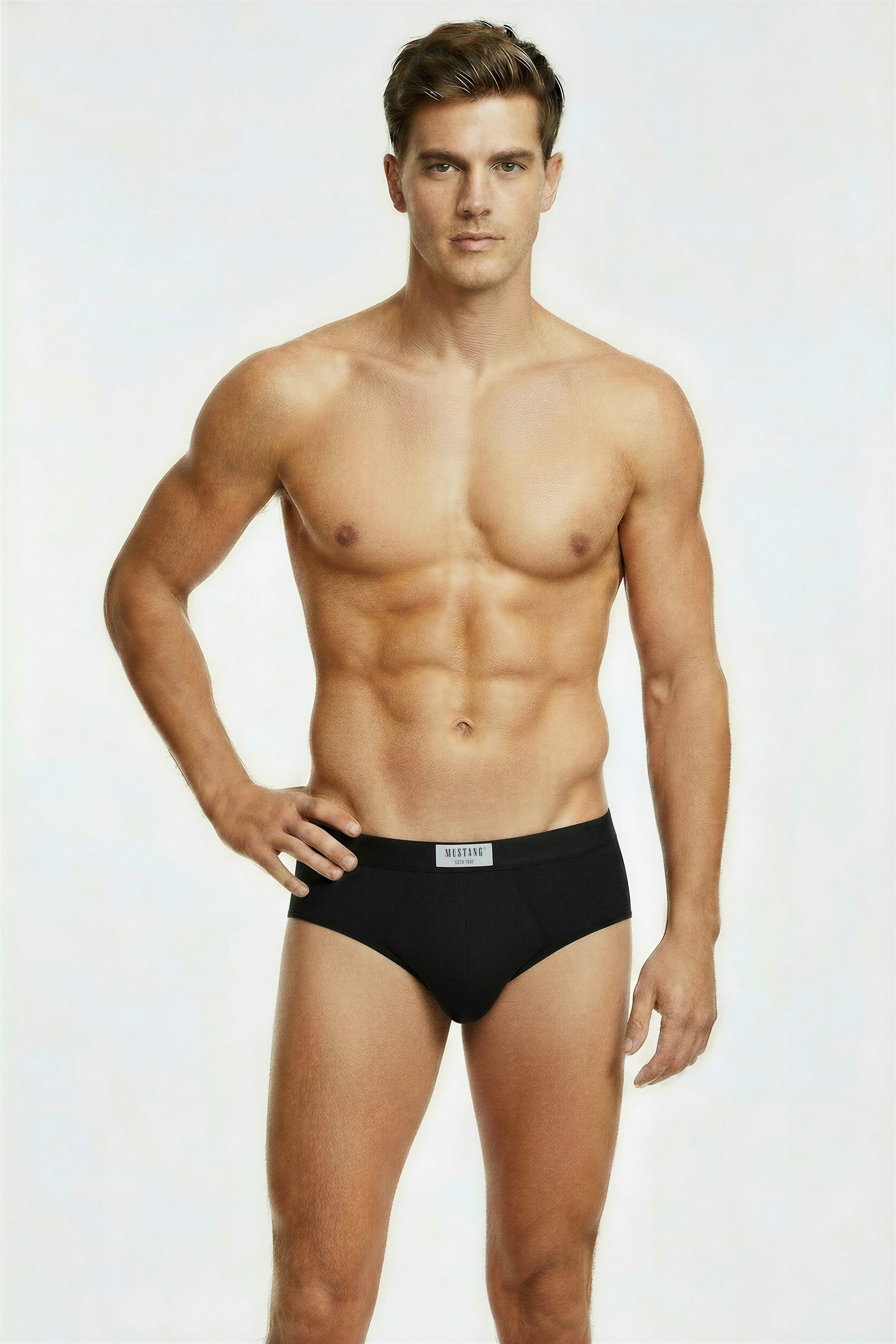 MUSTANG Slip Unterhose Boxershorts Unterwäsche (Set, 3-St) Enge Passform - Bequemer Komfort - Elastisches Bündchen
