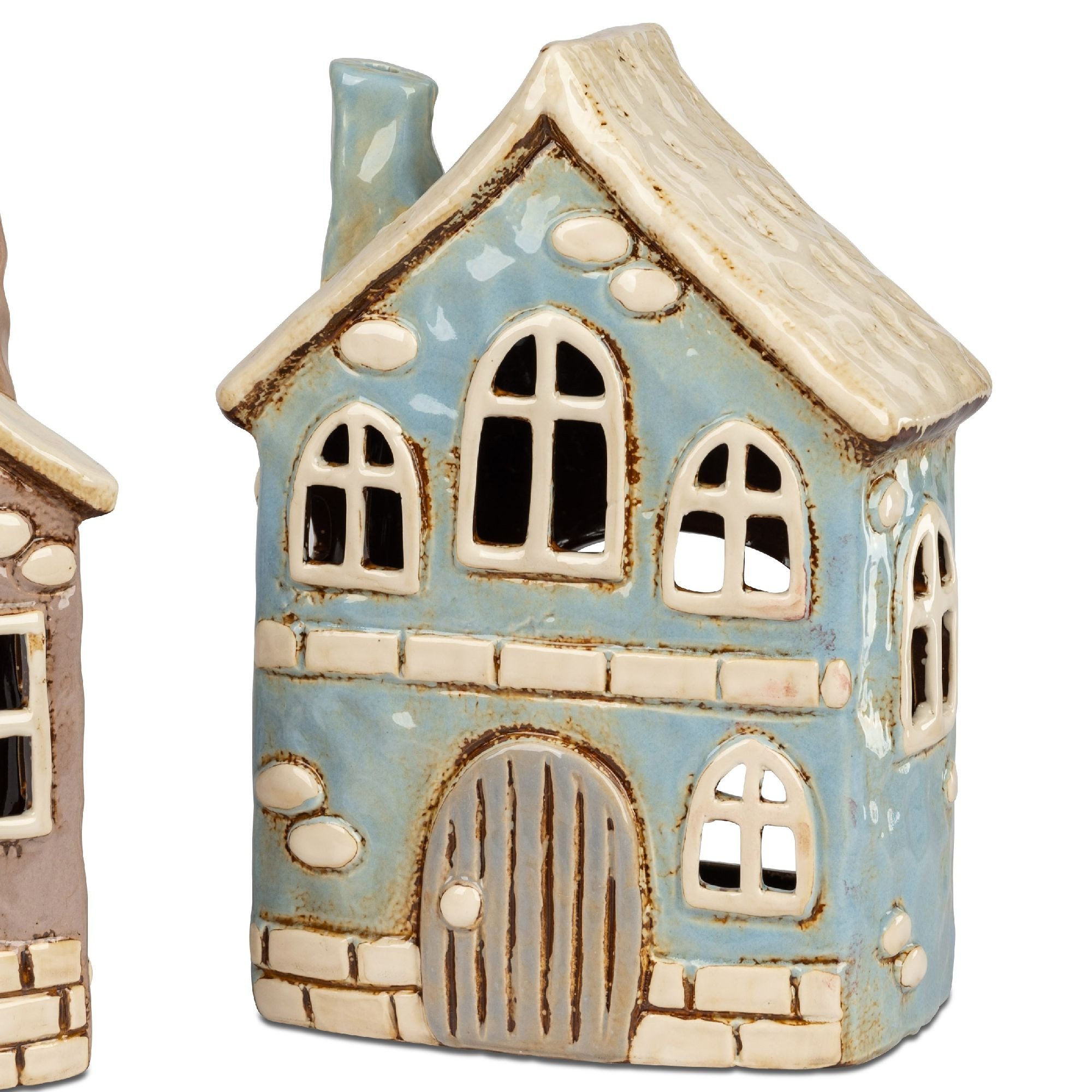 formano Teelichthalter Häuser, Farbe: Blau, Motiv: Haus
