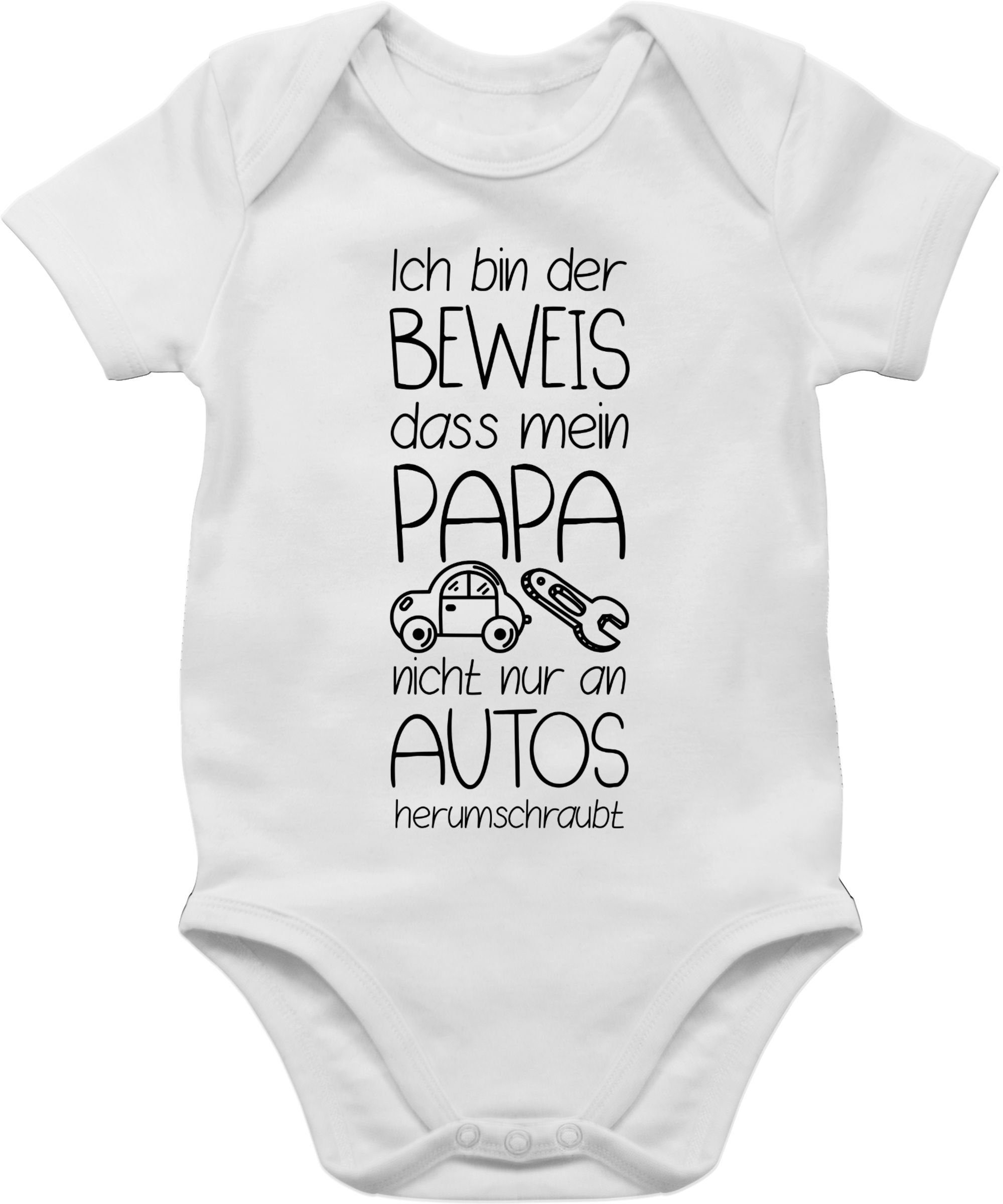 Shirtracer Shirtbody Ich bin der Beweis dass mein Papa nicht nur an Autos herumschraubt Sprüche Baby