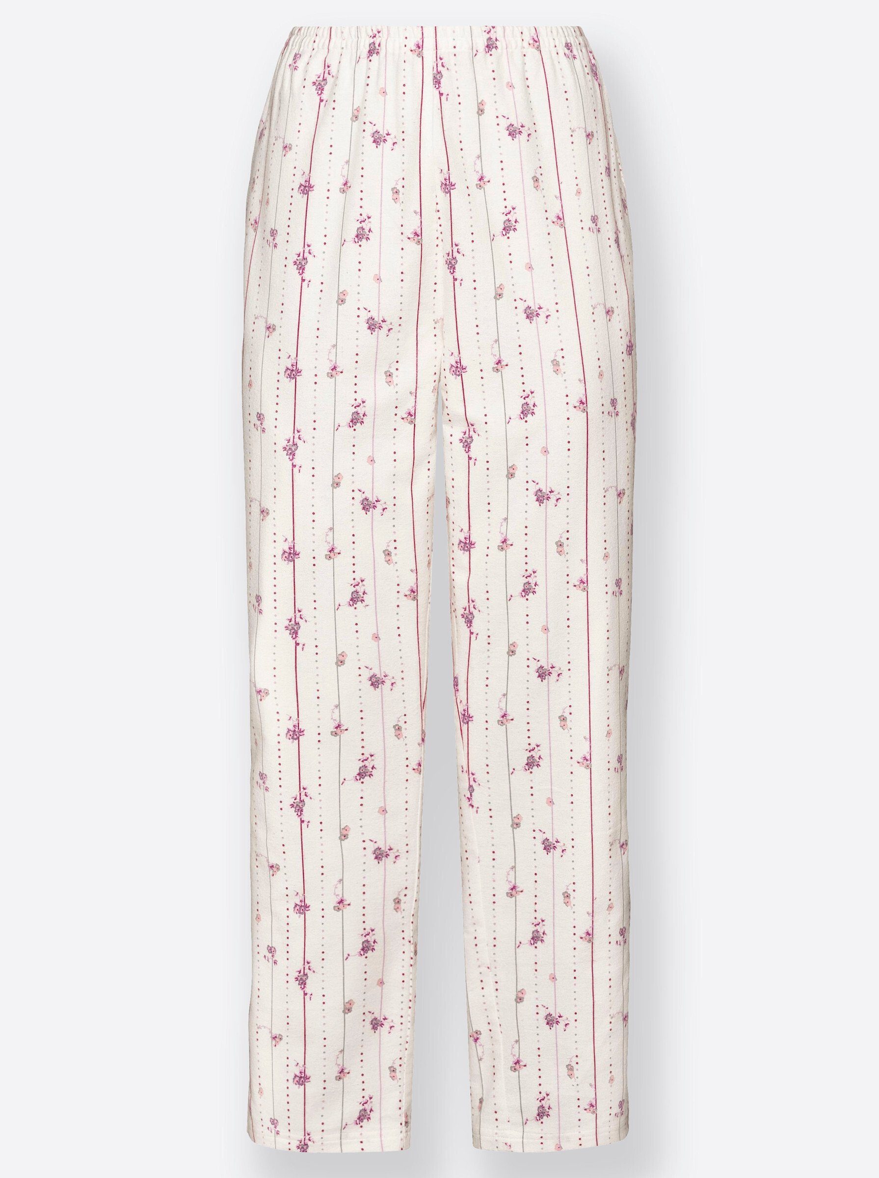 WEIDEN Schlafanzug WITT weiß-rosé