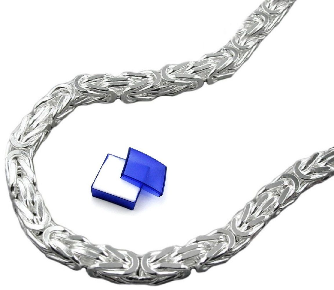 unbespielt Silberkette Halskette 2 mm Königskette vierkant glänzend 925 Silber 45 cm, Silberschmuck für Damen und Herren | Silberketten
