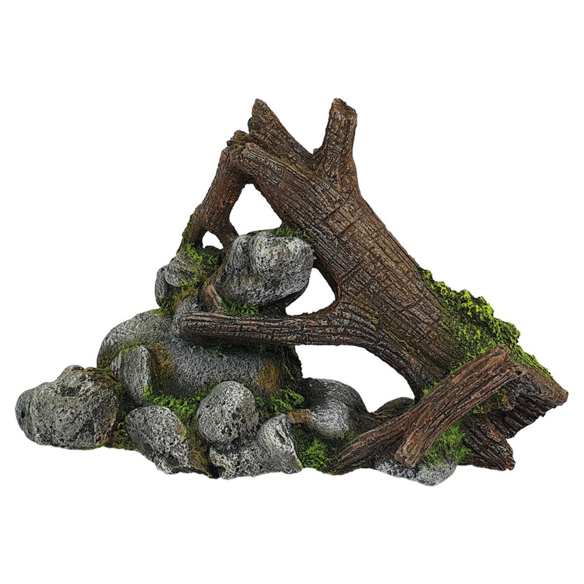 Aquariendeko Aquariendekoration Holz mit Fels