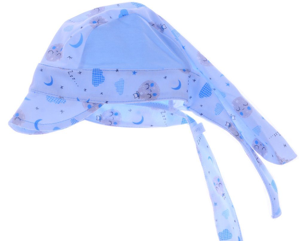 La Bortini Kopftuch Kopftuch Baby Kinder Bandana Sommer Mütze in Blau mit Schild, aus reiner Baumwolle, 40 42 43 44 45 46 47 48 49 50 51 52 53 54