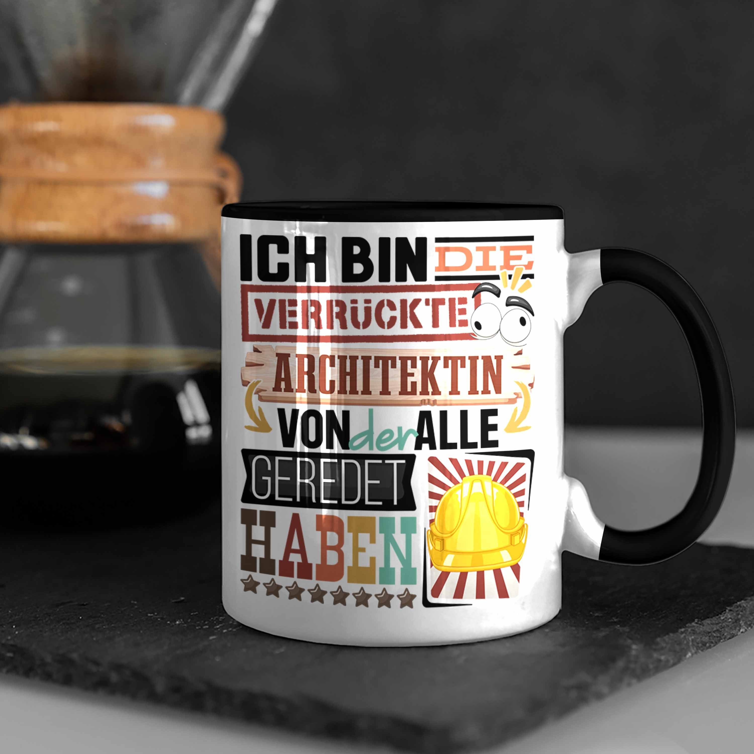 Trendation Tasse Lustig Tasse Spruch Architektin für Schwarz Geschenkidee Geschenk Architektin