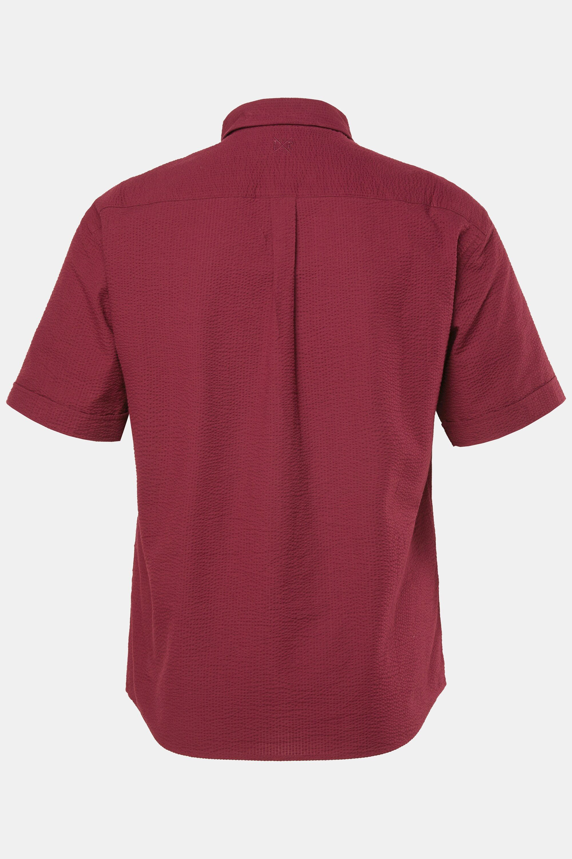 JP1880 Kurzarmhemd Seersucker-Hemd Halbarm Buttondown-Kragen