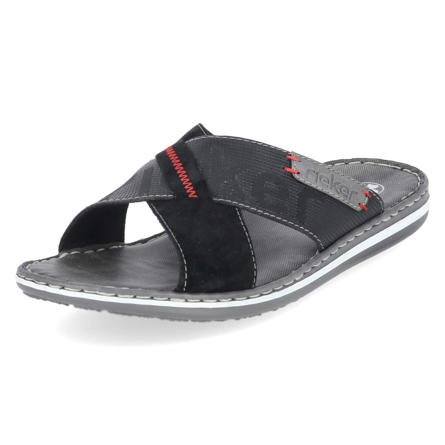 Rieker Rieker 21098-02 Herren Leder und Synthetik schwarz Pantolette günstig online kaufen