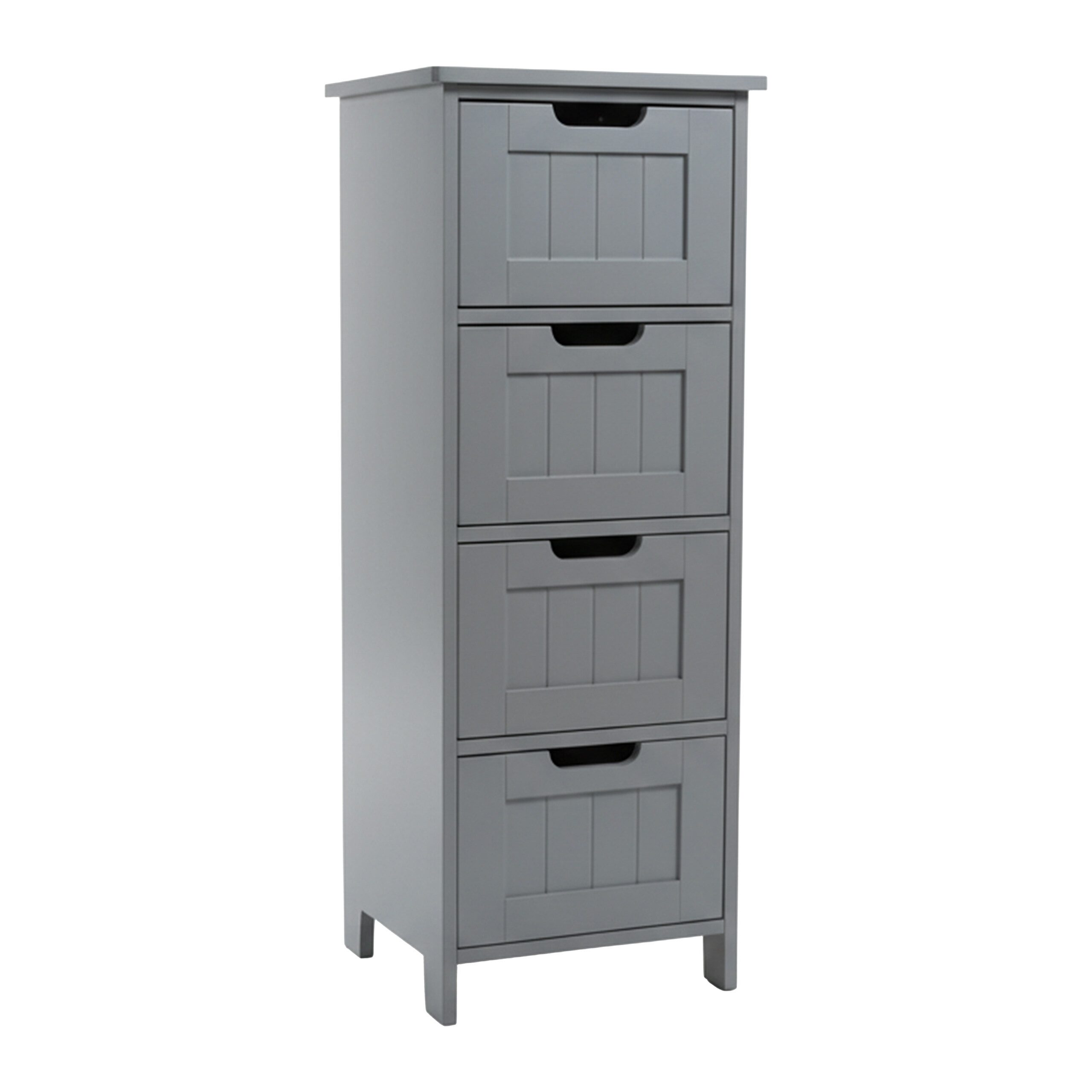 relaxdays Midischrank Badezimmerschrank mit 4 Schubladen grau günstig online kaufen