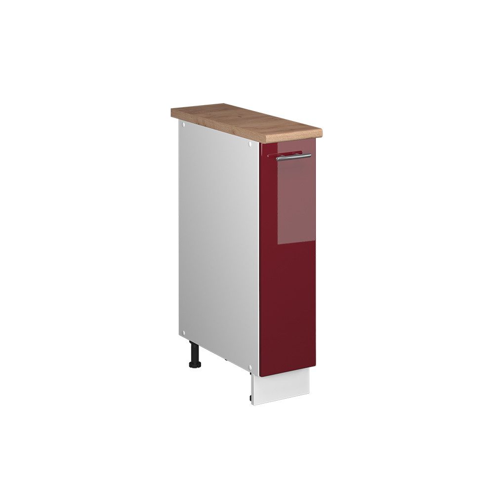Vicco Apothekerschrank Fame-Line, Bordeaux Hochglanz/Weiß, 20 cm, AP Eiche (1-St)