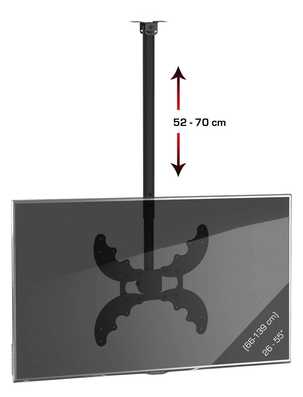 VCM (1-tlg) 70 TV TV-Wandhalterung, 52 Schwarz VESA bis B-DX cm: Deckenhalterung 400 Halter Universal