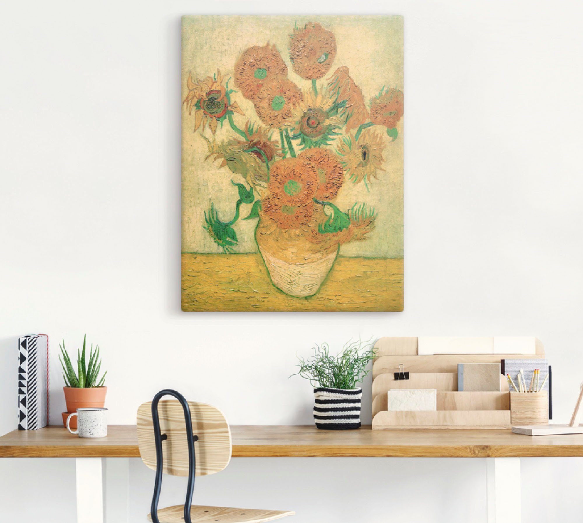 Artland Leinwandbild Sonnenblumen, Blumen (1 St), auf Holzrahmen gespannt