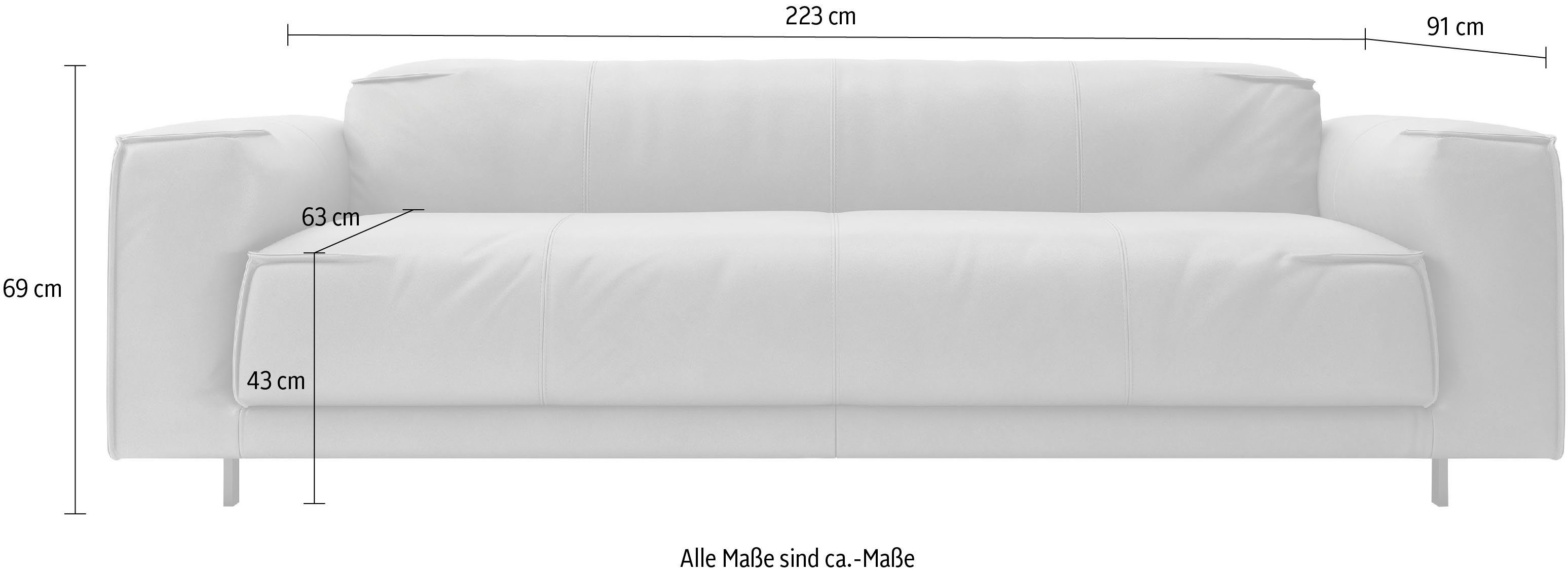 freistil ROLF BENZ 3-Sitzer freistil 136, Meisterwerk der Handwerkskunst, hochwertige Polsterung, mit besonderer Nahtverarbeitung