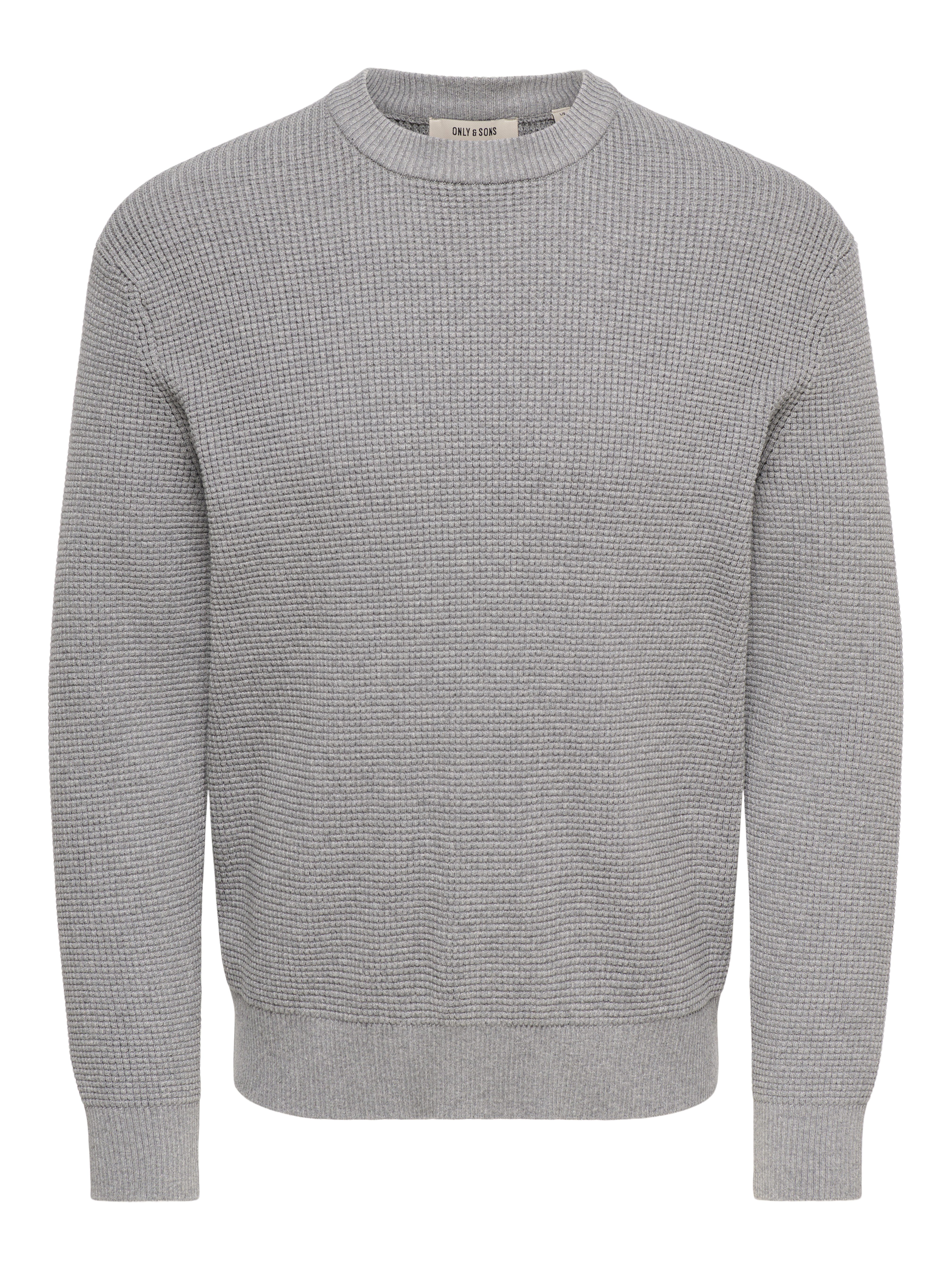 ONLY & SONS Rundhalspullover ONSMARIUS LS WAFFLE CREW REG OTL Baumwollmischung, regular fit