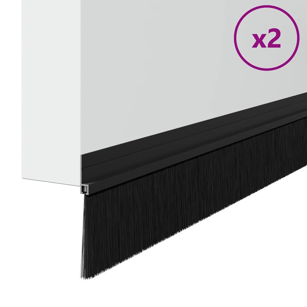 vidaXL Türbeschlag Selbstklebende Türbürstendichtungen 2 stk. Schwarz 100 cm (2 St)