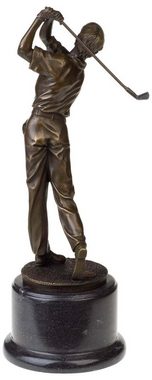 Aubaho Skulptur Bronzeskulptur Antik-Stil Golf Golfer Mann Abschlag Bronze Figur Statu