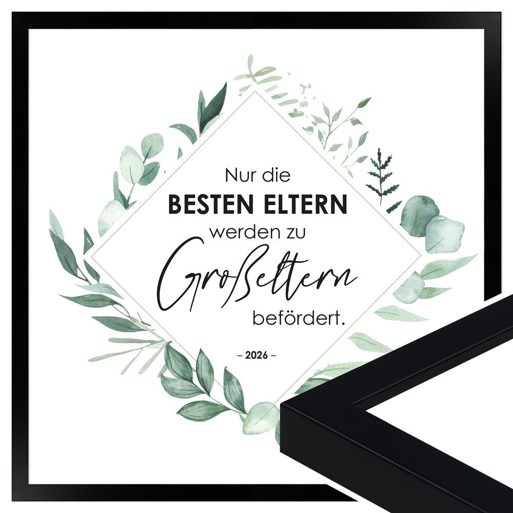 WANDStyle Bild mit Rahmen Nur die besten Eltern werden befördert, 2026, Плакат 20x20 cm