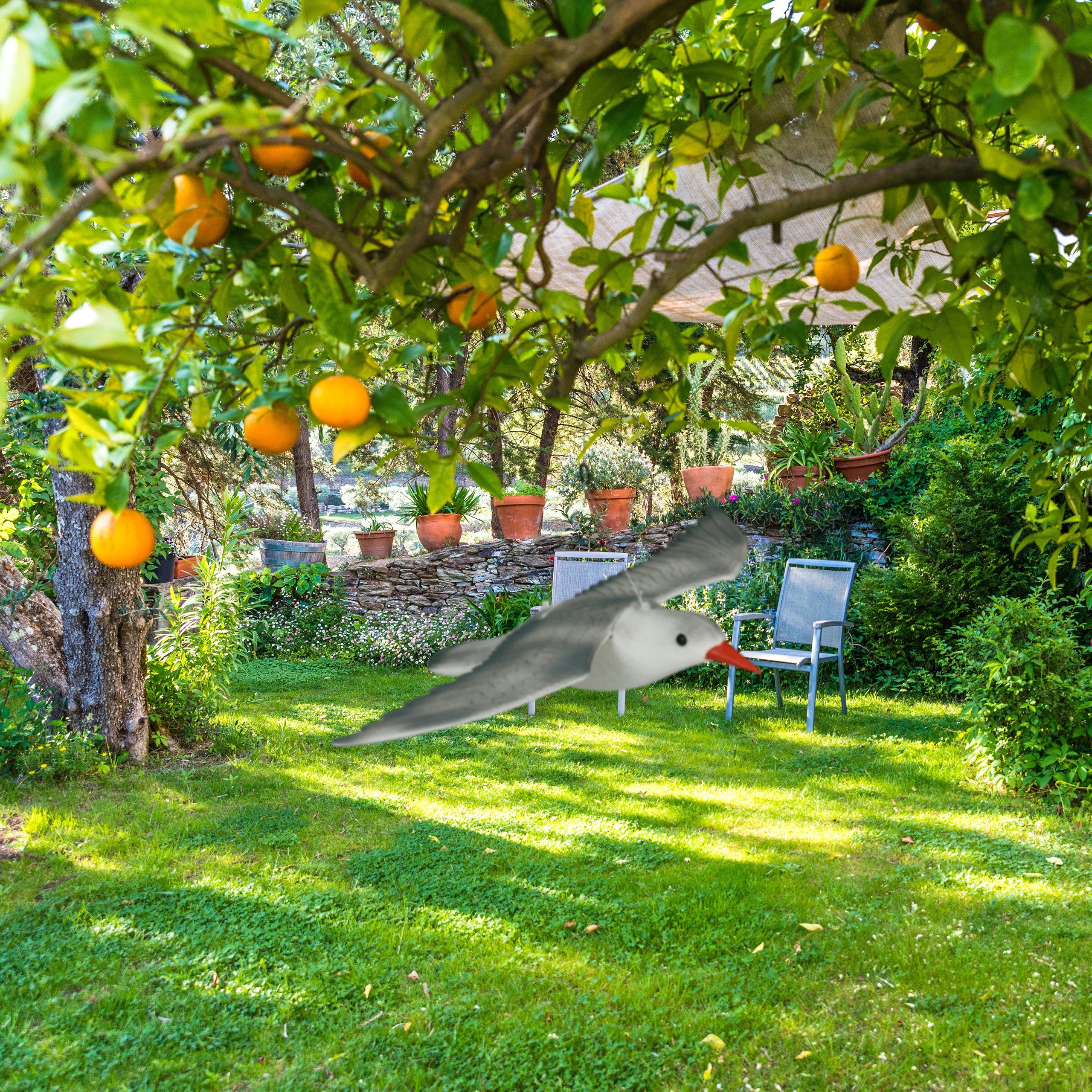 Vogelschreck relaxdays Gartenfigur fliegend Möwe